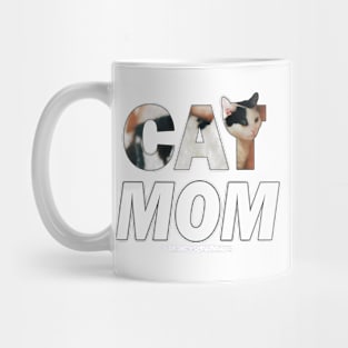 Cat mom - black and white cat oil painting word art Mug